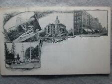 Antique Greetings From Peoria, Illinois 4 View Undivided Back Photo Postcard picture