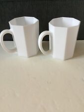 Vintage Arcoroc Octime Octagon White Milk Glass Coffee Mug Cup replacement 1980s picture