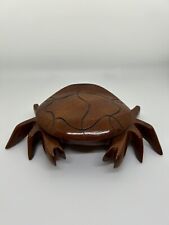 Unique Mahogany Crab Trinket or Jewelry Box with Lid - Made in Haiti picture