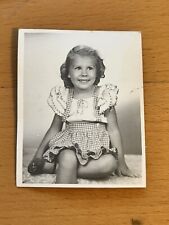 Vintage 1950s Photo 3 yr old  Girl (Carol) B&W - 2.75 x 3 3/8 inches wallet picture