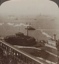 Castle Garden Statue of Liberty distant New York NY Underwood Stereoview c1900 picture