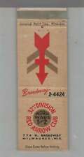 Matchbook Cover - Military 32nd Division Red Arrow Club World Wars 1 & 2 picture
