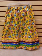 NEW XL HOMEMADE YELLOW TURTLE DESIGN NATIVE AMERICAN INDIAN RIBBON DANCE SKIRT picture