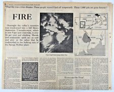 Vintage 1975 B.F. Goodrich Rubber Plant Fire - Largest CT Arson Newspaper Page picture