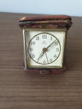 Vintage H.A.C. Travel Clock, Clock & Alarm Working. Leather, Spares / Repairs picture