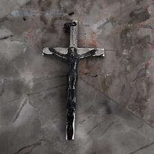 Jesus Christ on Cross Crucifix Silver Tone .75
