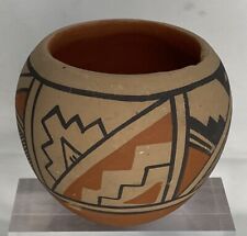 Vintage Native American Jemez Pueblo Pottery Vase Signed M Sandia 1994 3” H picture
