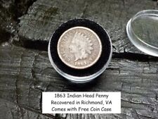 Old Rare Vintage Antique Civil War Relic 1863 Indian Head Penny Free Coin Case picture