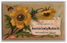 1880s American Sewing Machine Nicolas Sauer Oregon IL Flowers & Bee picture
