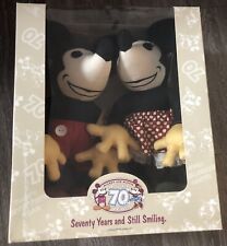 Disney 70th Anniversary Mickey Minnie Mouse Plush Japan Happy 70th Year Smiling picture