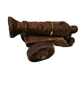 Vintage Carved French Wooden Cannon  picture