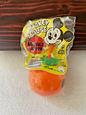 Vintage Walt Disney Mickey Mouse Orange Sipper Drink Cup Straw New in Packaging picture