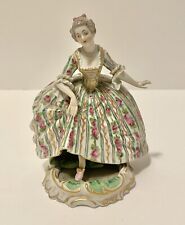 Vintage Sevres Meissen Style Lady Figurine Base Mirror Shows Under Skirt picture