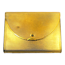 Coty GOLDEN ENVELOPE Vintage Powder Brass Compact with Mirror Trifold #119 picture