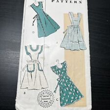 Vintage 1940s New York 742 Bib Top Ruffle Tie Aprons Sewing Pattern 12 XS UNUSED picture