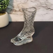 CLEAR DEPRESSION STYLE GLASS BOOT SHOE FLOWER BUD VASE, Retro Vintage, Victorian picture