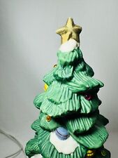Vintage 70s Lighted Ceramic Christmas Tree Mold 13” picture