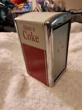 Coca Cola Have A Coke Napkin Holder Dispenser Metal Chrome 1992 VINTAGE picture