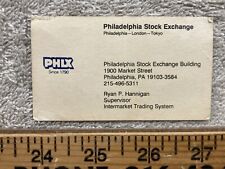 Philadelphia Stock Exchange Pennsylvania PHLX Business Card Vintage picture