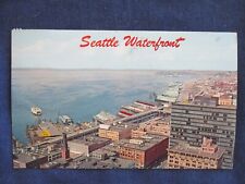 1967 Seattle Washington Birdseye Waterfront View Postcard & Cancel picture