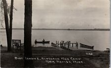 Vintage RPPC Park Rapids Minnesota Northern Pine Camp Boat Landing Potato Lake picture