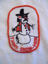 Vintage Hippie / Hippy Snowman - Think Snow-Man Snowmobile? Patch picture