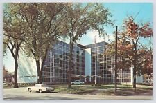 Saginaw Michigan~Saginaw Osteopathic Hospital~Cars in Front~1950s Postcard picture