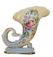 Vintage Wesley China Hand Painted Horn Of Plenty Cornucopia picture