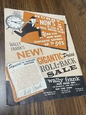1950s Wally Frank Pipe Tobacco Smoking Cigar Old Vintage Catalog Cigars Pipes… picture