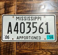 MISSISSIPPI 2014 APPORTIONED Interstate Truck License Plate #A403561 picture