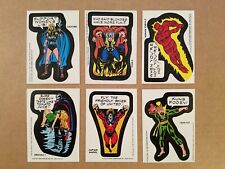 Vintage 1975 Lot - 6 Marvel Comic Book Super Heroes Sticker Cards Topps Stickers picture