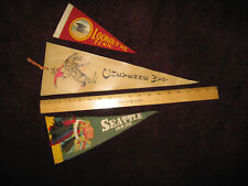 THREE VINTAGE 1940's or 50's US TRAVEL PENNANT COLLECTION picture