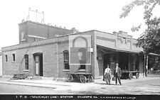 Illinois Traction Trolley System Station Depot Gillespie IL Reprint Postcard picture