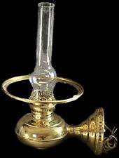 Antique RAYO BRASS WALL MOUNT KEROSENE OIL LAMP with Chimney ELECTIFRIED picture