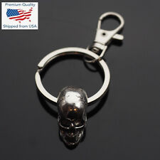 Skull Keychain Clip Skeleton Grinning Teeth Pendant Charm - 35mm Split Key Ring picture