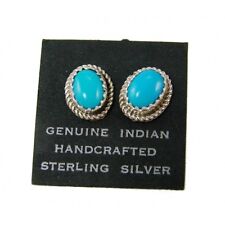 Indian Handcrafted Sterling Silver Turquoise Earrings picture