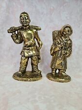 Vintage Pair Of Hand Painted Gold 1962 Asian Statues  14