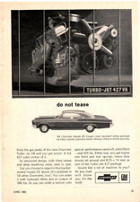 1966 Print Ad Chevrolet Impala SS Coupe Turbo-Jet 427 V8 Engine  Do not tease picture