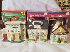 Lot of 3 Vintage Winter Valley Villages  Christmas Buildings w/ Boxes picture