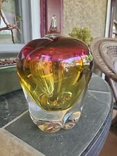 Mark Matthews Signed Sommerso Cased Art Glass Vintage Apple picture