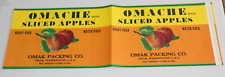 Original OMACHE sliced apple can label Omak Packing Co Omak WA full size label picture