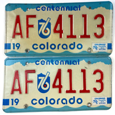 Colorado 1976 Auto License Plate Pair Old Classic Set Collector Man Cave Decor picture