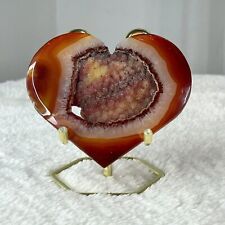 160g Carnelian Heart With Druzy Large Crystals Crystal Heart picture