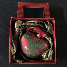 Waterford  Holiday Heirloom Ornament w/ Box HOLLY JOLLY Red w Glitter New Opened picture