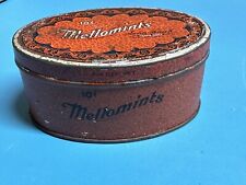 VINTAGE MELLOMINTS CANDY TIN CONTAINER OVAL 3 3/4