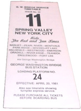 APRIL 1981 RED AND TAN LINES ROUTE 11 SPRING VALLEY NEW YORK GWB BUS SCHEDULE picture