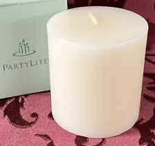 PartyLite FRENCH VANILLA 3 x 3 Flat Top Pillar Candle C33181 New NIB Retired HTF picture