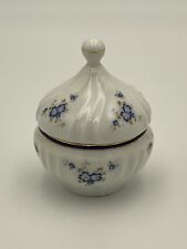 Aurora Firenze Italia Perugina Hand Painted Trinket Dish with Cover Blue & White picture