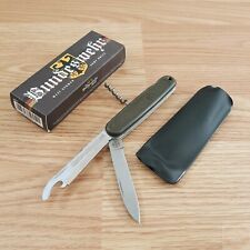 Bundeswehr Military Folding Knife Stainless Blades OD Green Handles Multi Tool picture