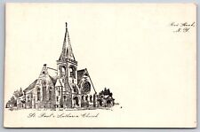 Red Hook New York~St Paul's Lutheran Church~Sketch~c1905 B&W Postcard picture